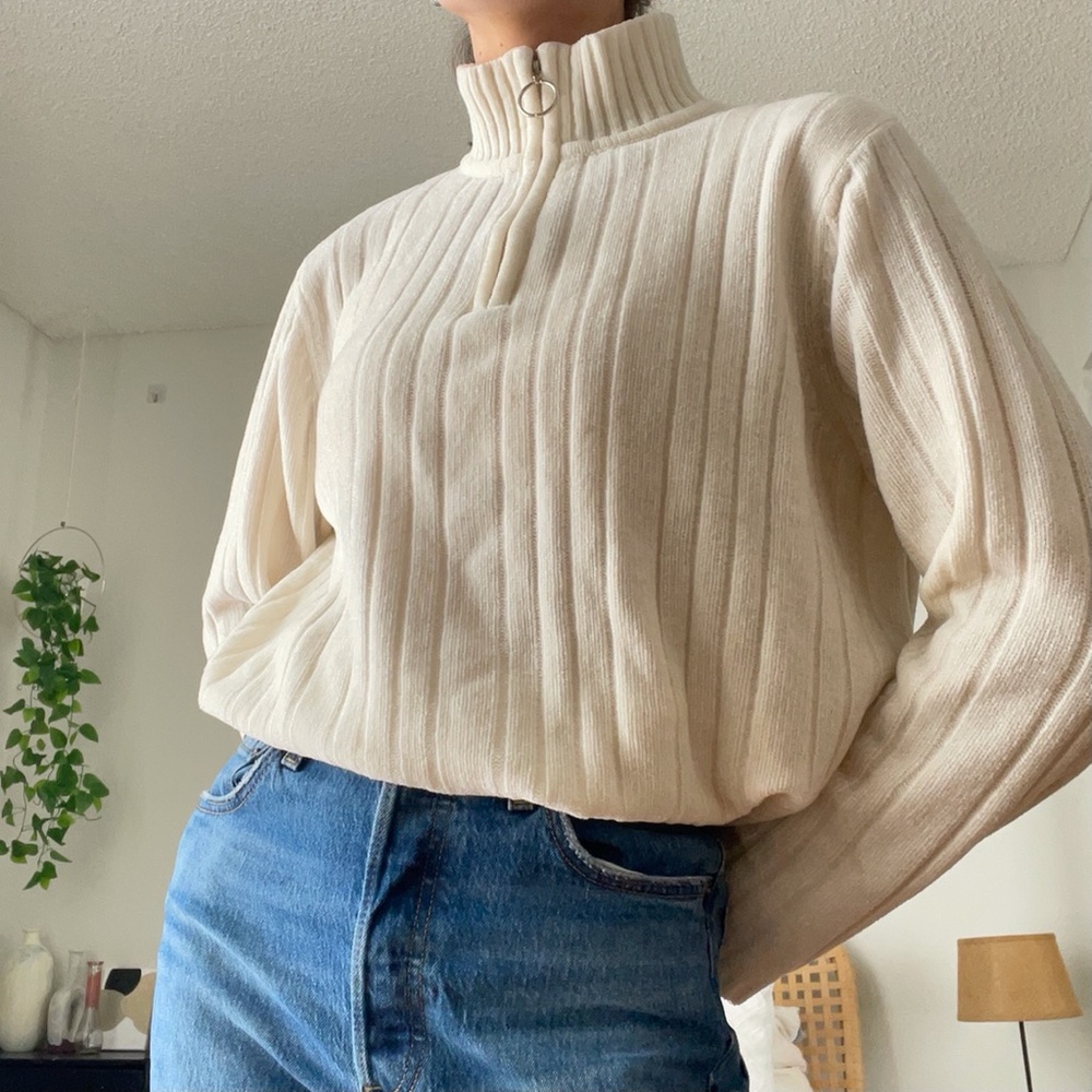 Vintage Half-Zip Turtleneck Sweater